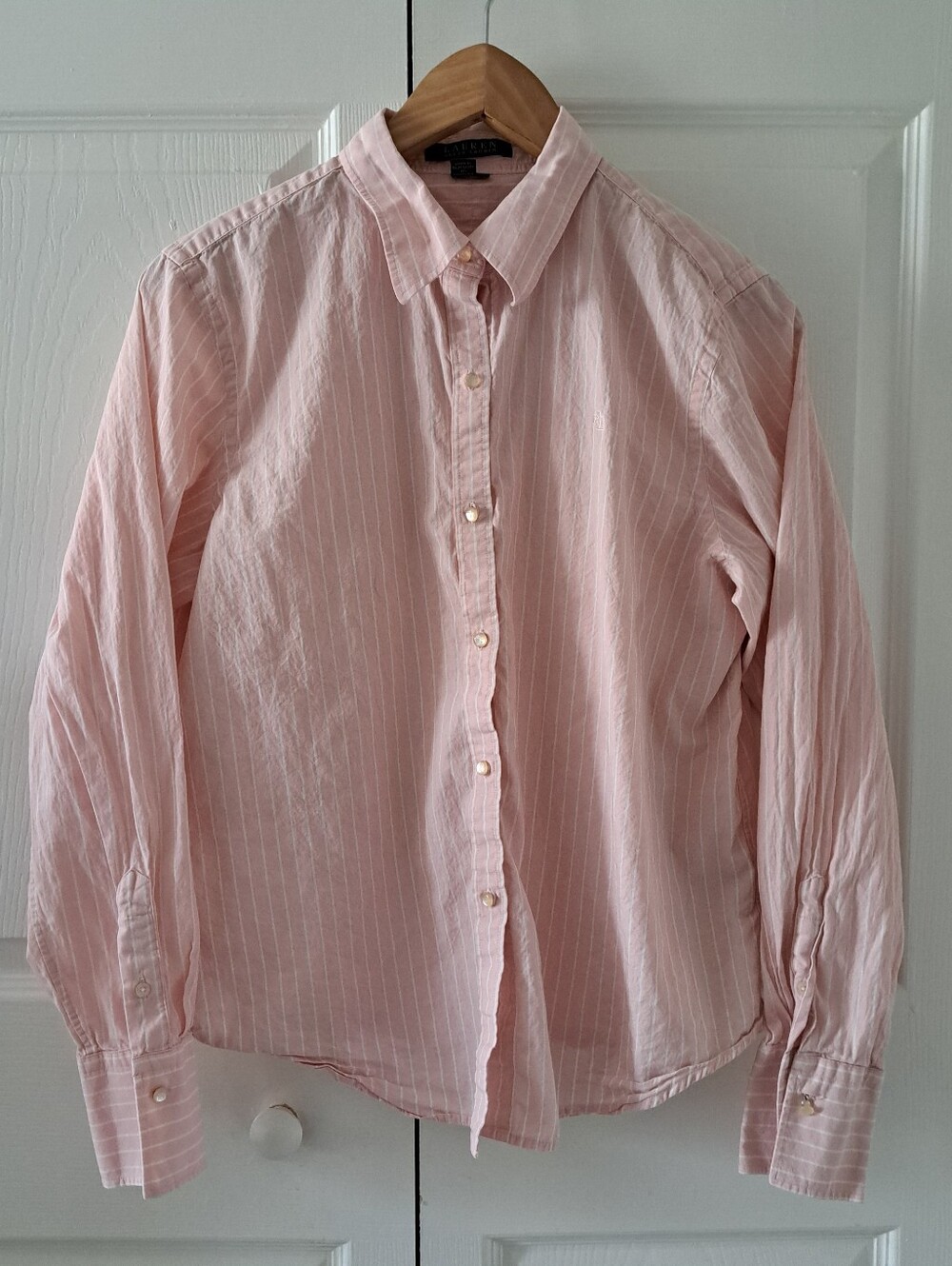 Coastal Lauren Ralph Lauren Pink Pinstripe Button-Down Shirt Size Large